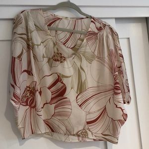 Silk floral dolman sleep top